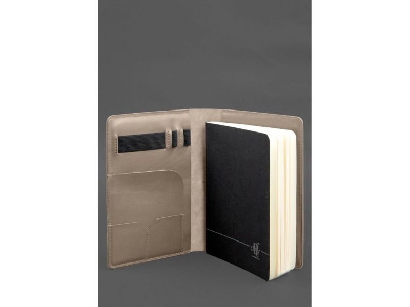 Кожаный блокнот А5 (софт-бук) 9.4 светло-бежевый, фото 4