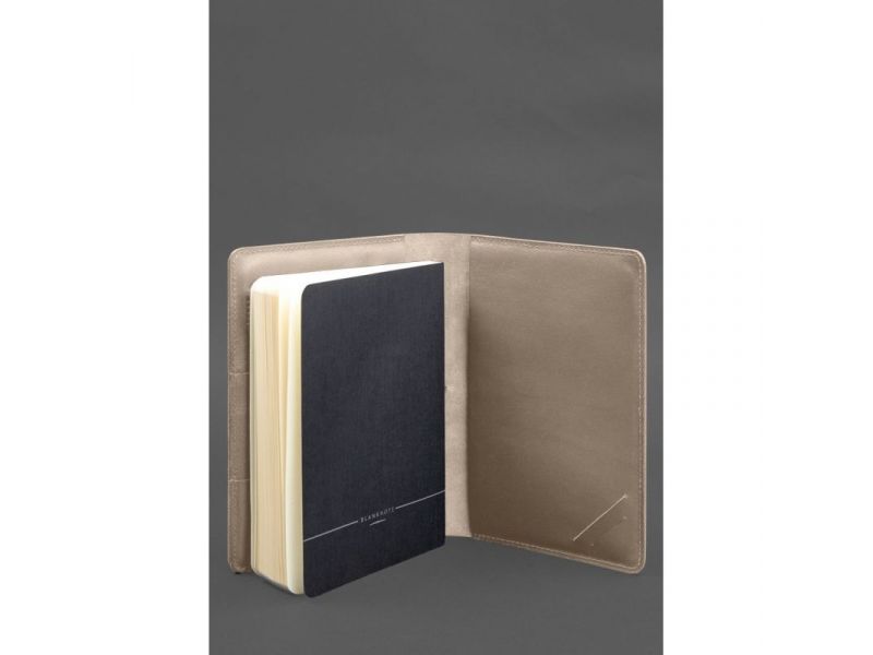 Кожаный блокнот А5 (софт-бук) 9.4 светло-бежевый, фото 5