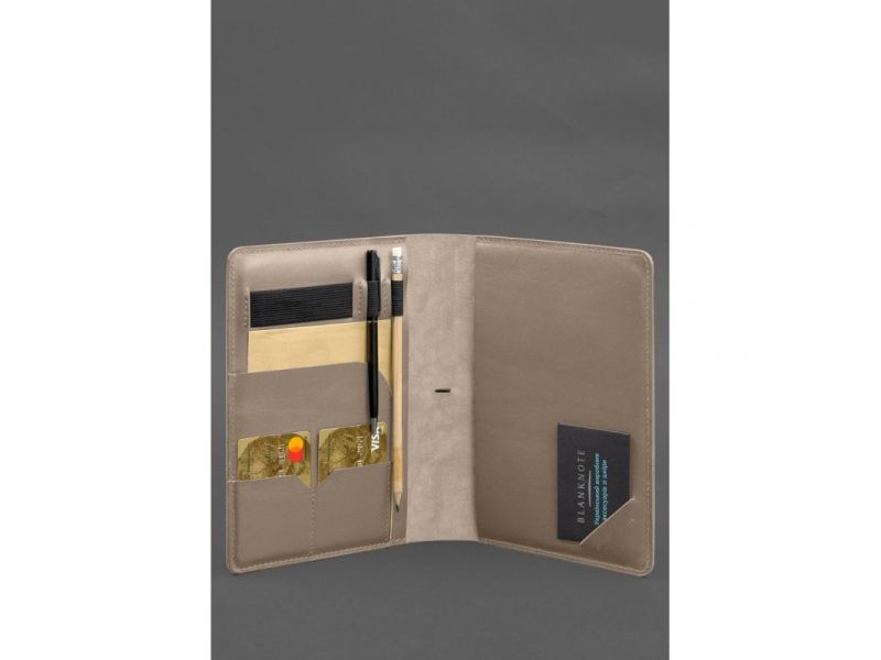 Кожаный блокнот А5 (софт-бук) 9.4 светло-бежевый, фото 6