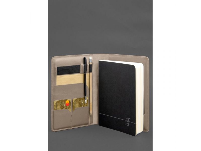 Кожаный блокнот А5 (софт-бук) 9.4 светло-бежевый, фото 2