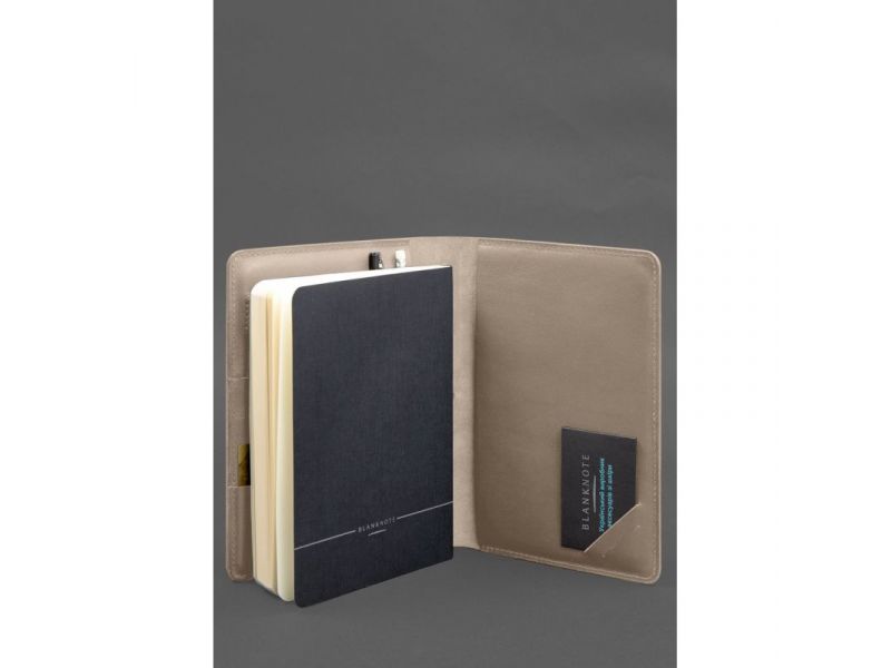 Кожаный блокнот А5 (софт-бук) 9.4 светло-бежевый, фото 7