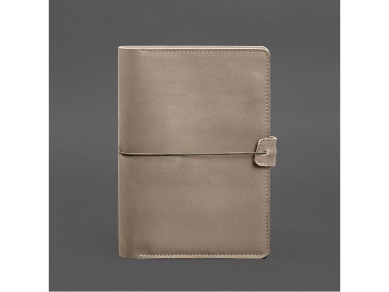 Кожаный блокнот А5 (софт-бук) 9.4 светло-бежевый, фото 9
