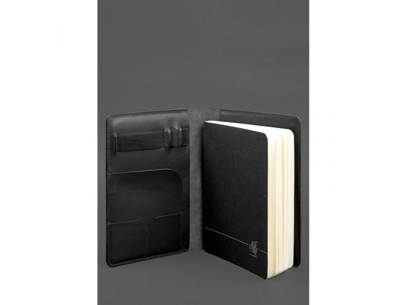 Кожаный блокнот А5 (софт-бук) 9.4 черный, фото 5