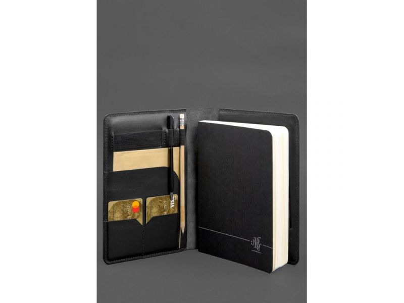 Кожаный блокнот А5 (софт-бук) 9.4 черный, фото 3