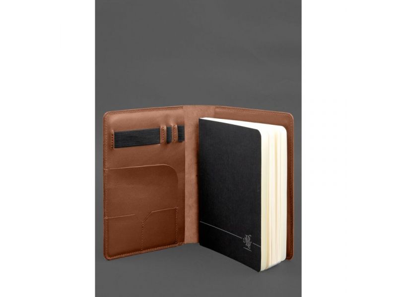 Кожаный блокнот А5 (софт-бук) 9.4 светло-коричневый, фото 4