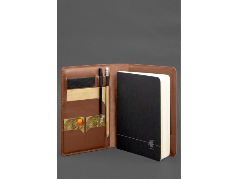 Кожаный блокнот А5 (софт-бук) 9.4 светло-коричневый, фото 2