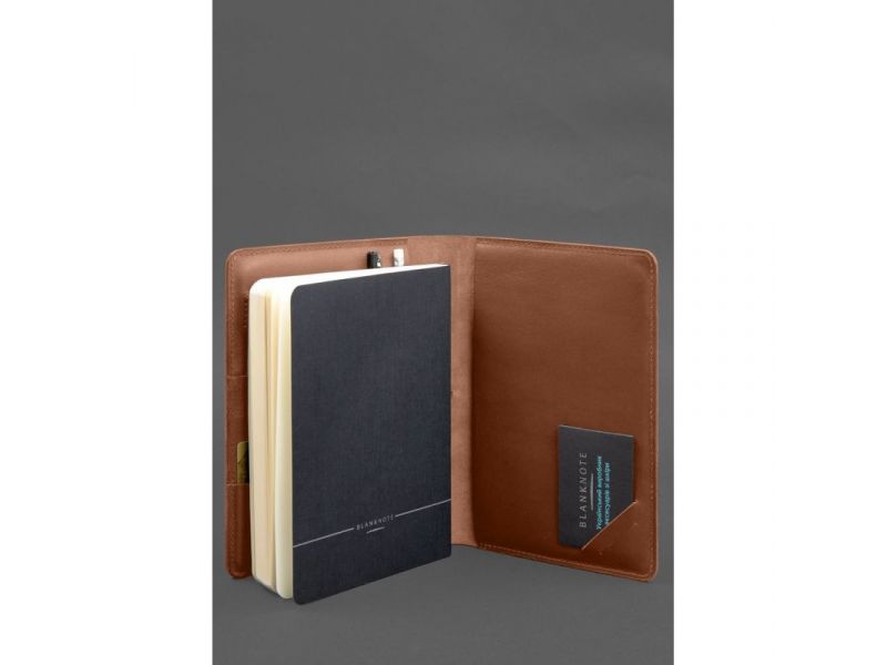 Кожаный блокнот А5 (софт-бук) 9.4 светло-коричневый, фото 7