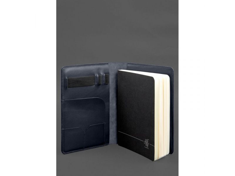 Кожаный блокнот А5 (софт-бук) 9.4 синий, фото 4