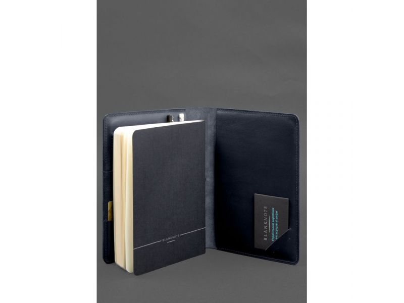 Кожаный блокнот А5 (софт-бук) 9.4 синий, фото 7