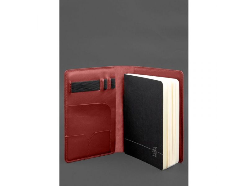 Кожаный блокнот А5 (софт-бук) 9.4 красный, фото 4