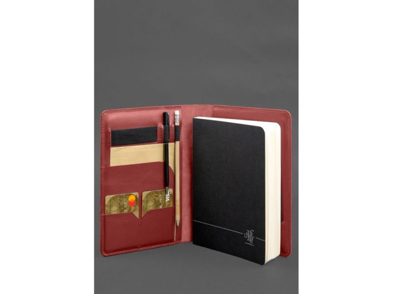 Кожаный блокнот А5 (софт-бук) 9.4 красный, фото 2