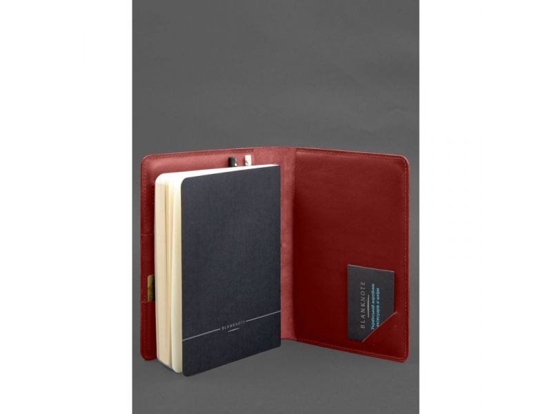 Кожаный блокнот А5 (софт-бук) 9.4 красный, фото 7