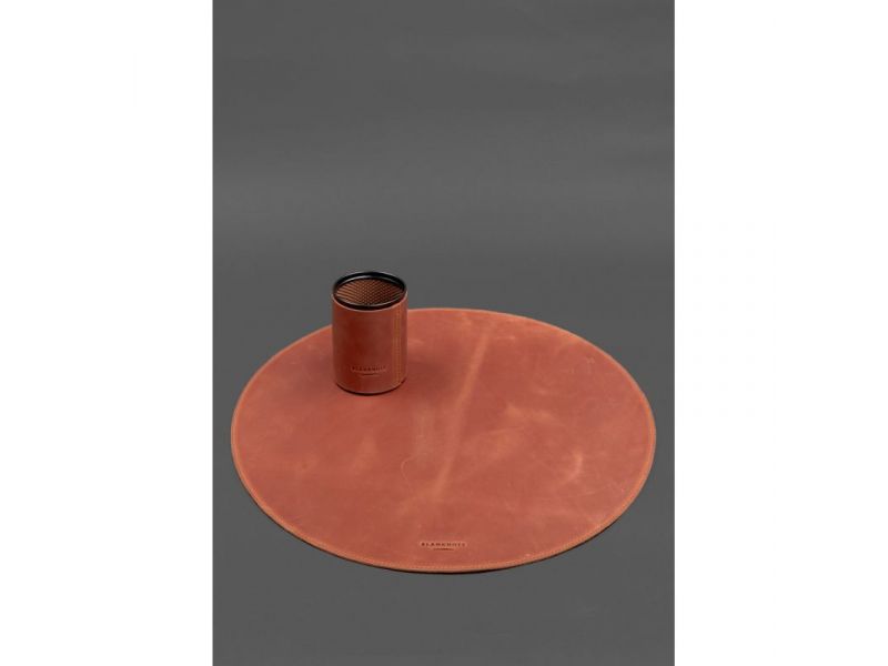 Настольный набор из натуральной кожи 1.2 светло-коричневый Crazy Horse, фото 3