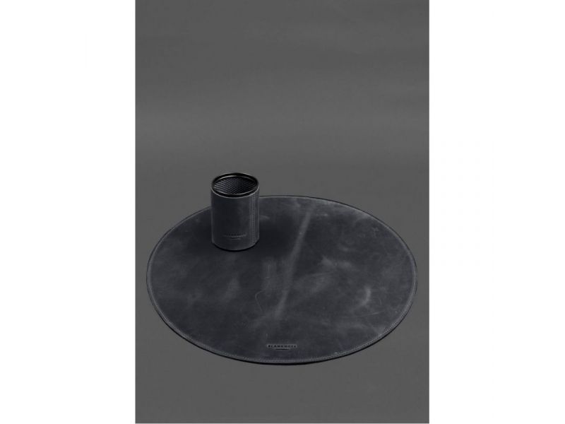 Настольный набор из натуральной кожи 1.2 синий Crazy Horse, фото 3