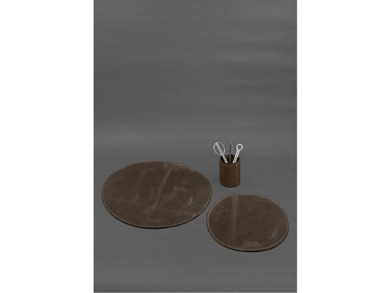 Настольный набор из натуральной кожи 1.2 темно-коричневый Crazy Horse, фото 2