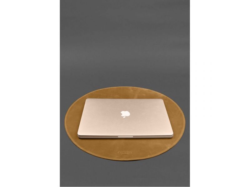 Настольный набор из натуральной кожи 1.2 желтый Crazy Horse, фото 4