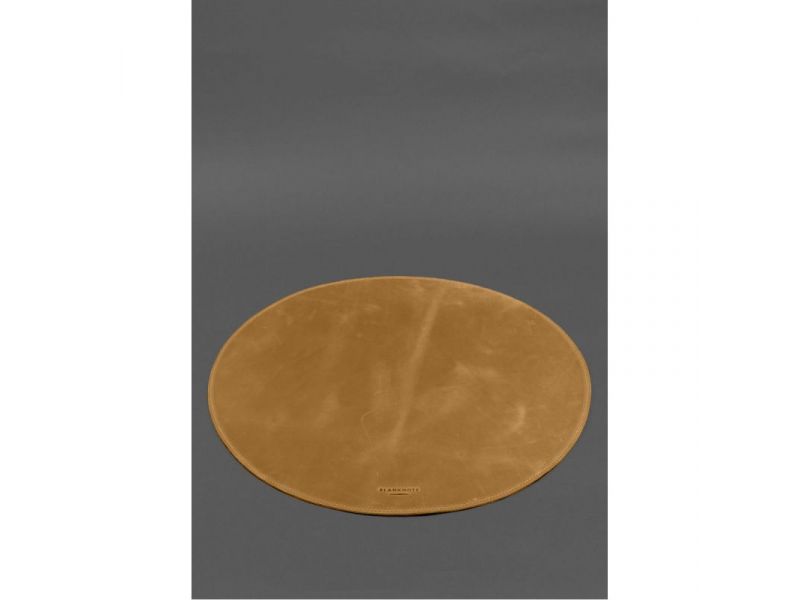 Настольный набор из натуральной кожи 1.2 желтый Crazy Horse, фото 5