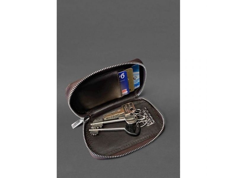 Кожаная карманная ключница 6.0 PREMIUM темно-коричневая, фото 2