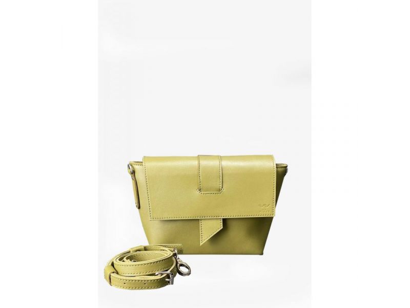 Женская кожаная сумка Nora оливковая, фото 1