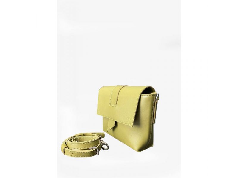 Женская кожаная сумка Nora оливковая, фото 2