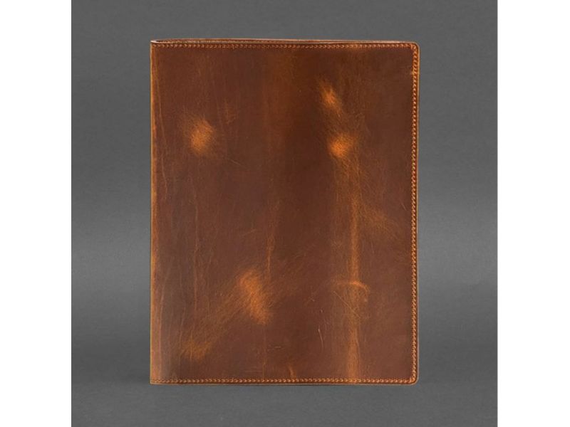 Кожаная папка для документов 5.0 Светло-коричневая  Crazy Horse с эффектом Pull Up, фото 5