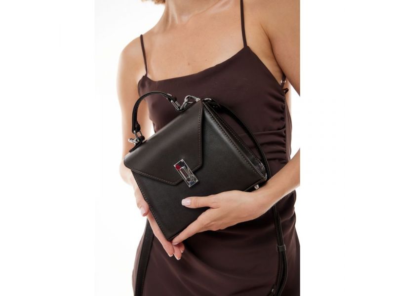 Женская кожаная сумка Futsy темно-коричневая, фото 3