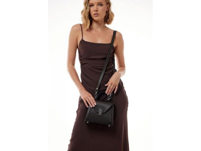 Женская кожаная сумка Futsy темно-коричневая, фото 4