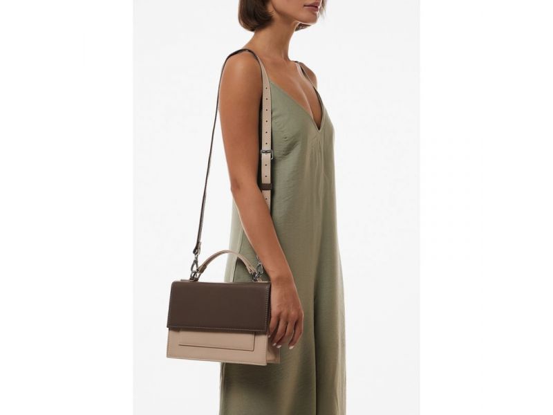 Женская кожаная сумка Grace темно-бежевый/бежевый, фото 2