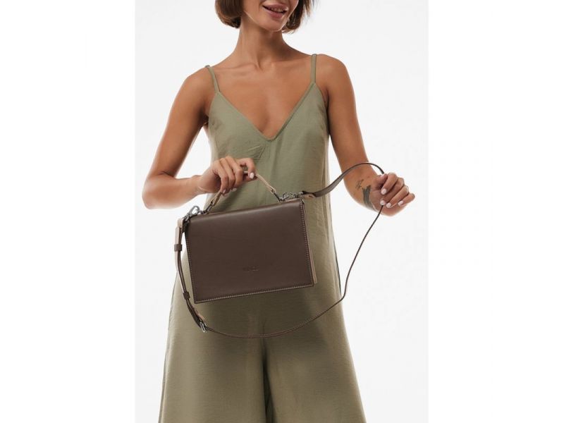 Женская кожаная сумка Grace темно-бежевый/бежевый, фото 5