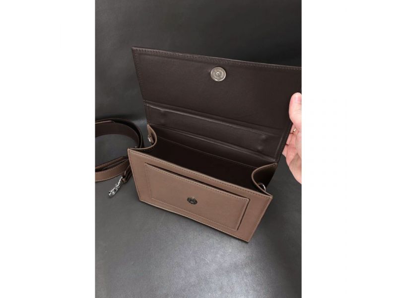 Женская кожаная сумка Grace темно-коричневый/карамель, фото 7