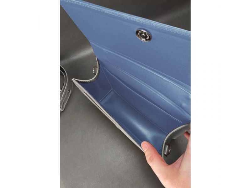 Женская кожаная сумка Grace голубой/серый, фото 5