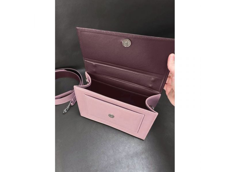 Женская кожаная сумка Grace бордовий/рожевий, фото 6