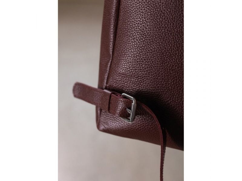 Женский кожаный рюкзак Kim бордовый флотар, фото 6