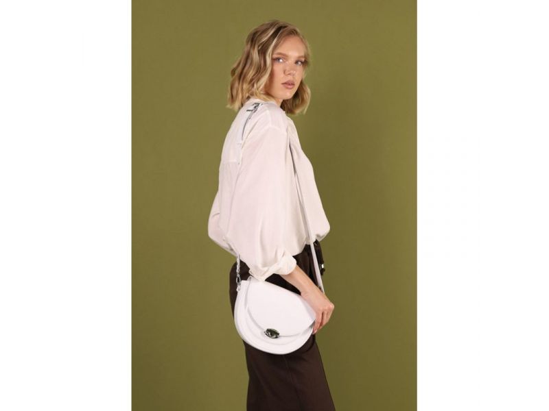 Женская кожаная сумка Kira белая, фото 5