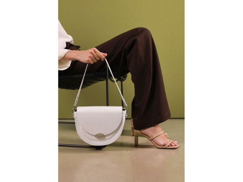 Женская кожаная сумка Kira белая, фото 7