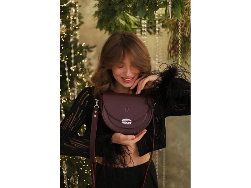 Женская кожаная сумка Kira Бордовая, фото 1