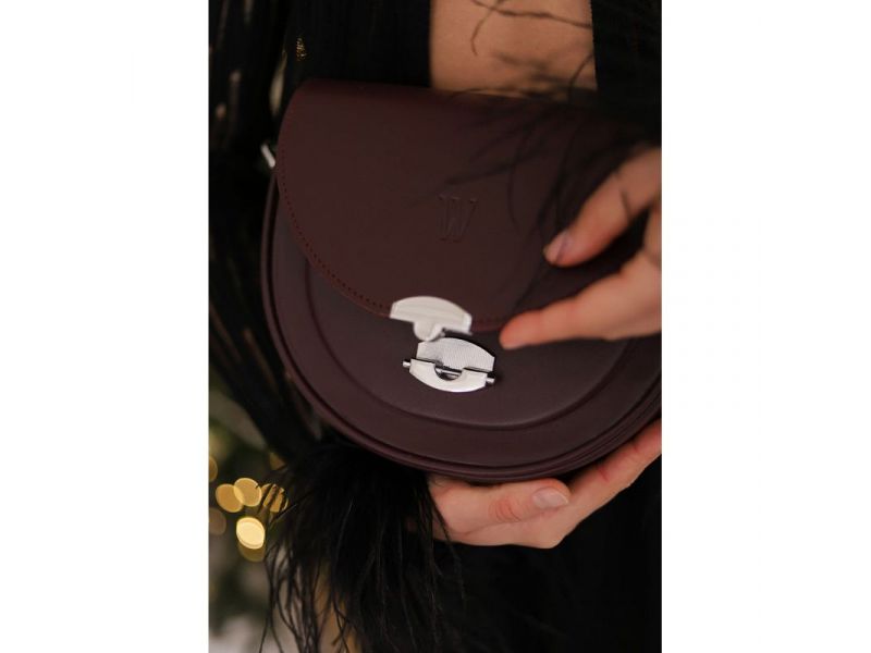 Женская кожаная сумка Kira Бордовая, фото 5