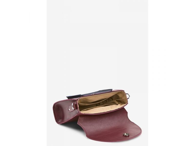 Женская кожаная сумка Liv бордово-синяя краст, фото 6