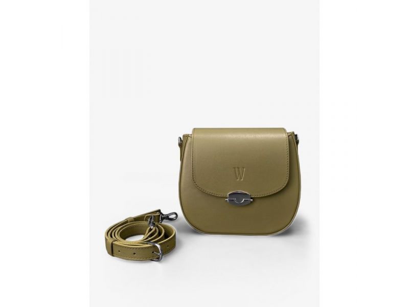 Женская кожаная сумка Naomi оливковая, фото 2