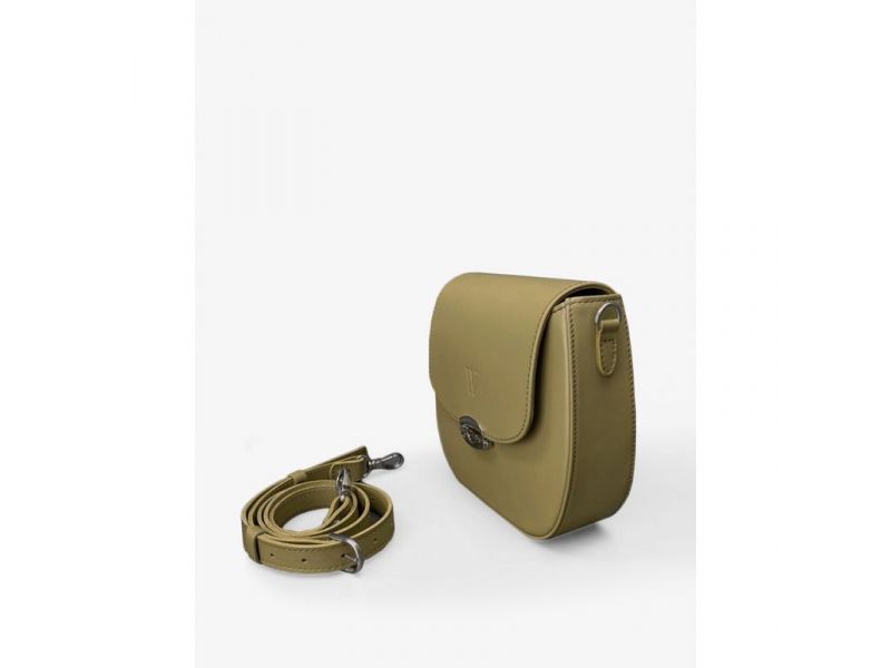 Женская кожаная сумка Naomi оливковая, фото 3