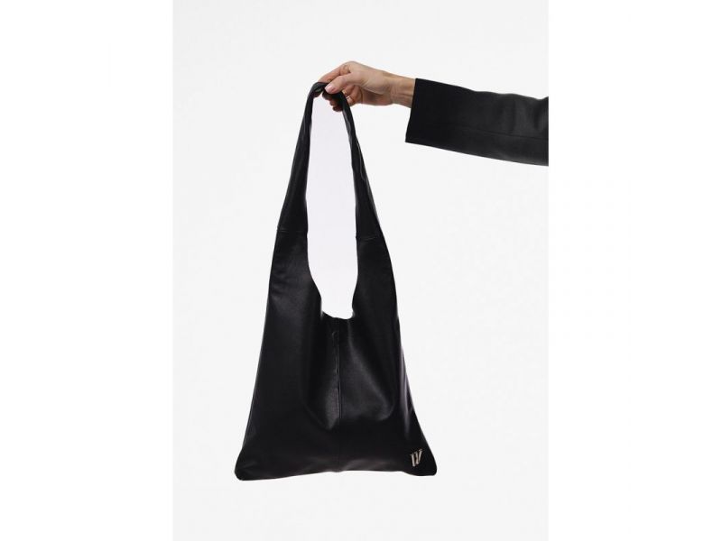 Кожаная сумка шопер Nika черный андора, фото 4