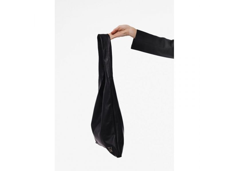 Кожаная сумка шопер Nika черный андора, фото 6