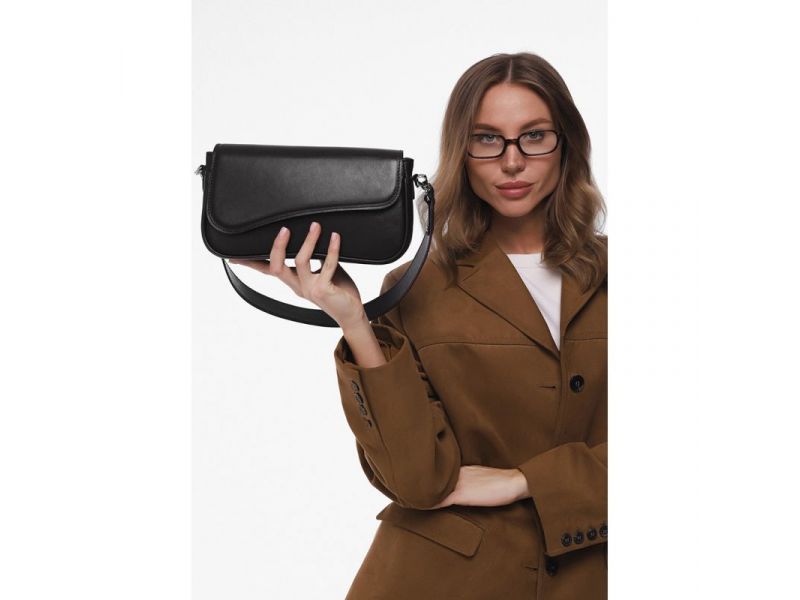 Женская кожаная сумка Nona темно-коричневая краст, фото 1