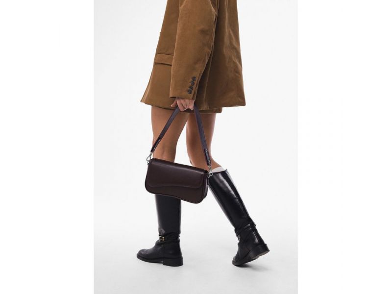 Женская кожаная сумка Nona бордовая краст, фото 1