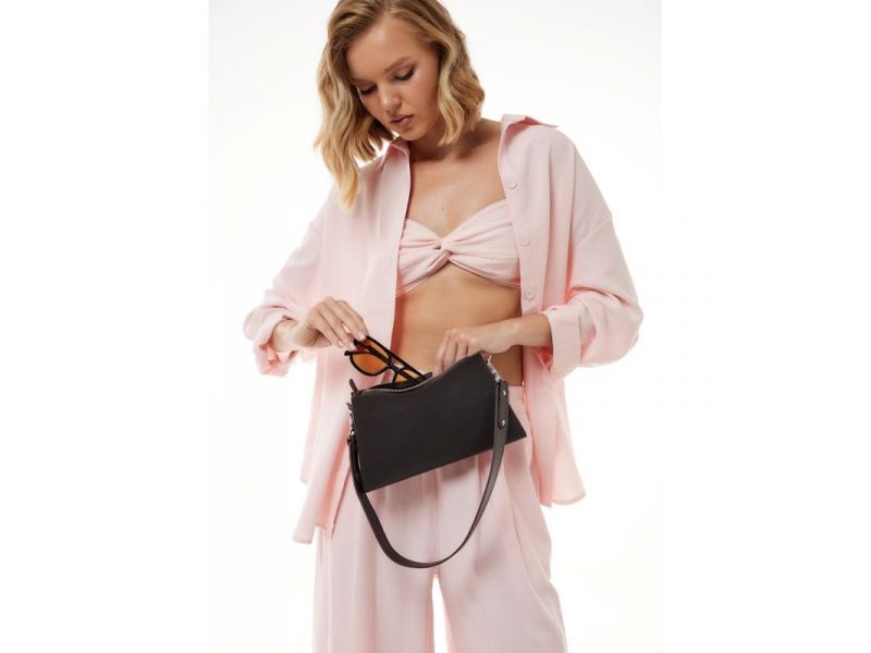 Женская кожаная сумка Sally темно-коричневая, фото 5