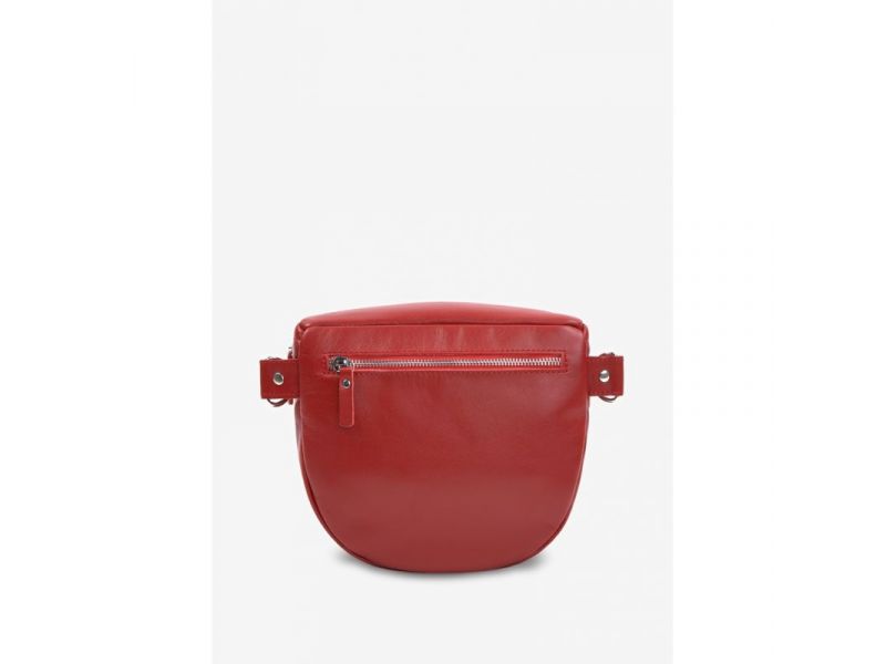 Кожаная сумка поясная-кроссбоди Vacation красная краст, фото 4