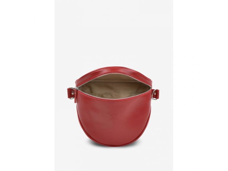 Кожаная сумка поясная-кроссбоди Vacation красная краст, фото 5