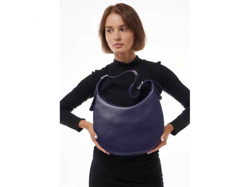 Женская кожаная сумка Vivian синий краст, фото 2