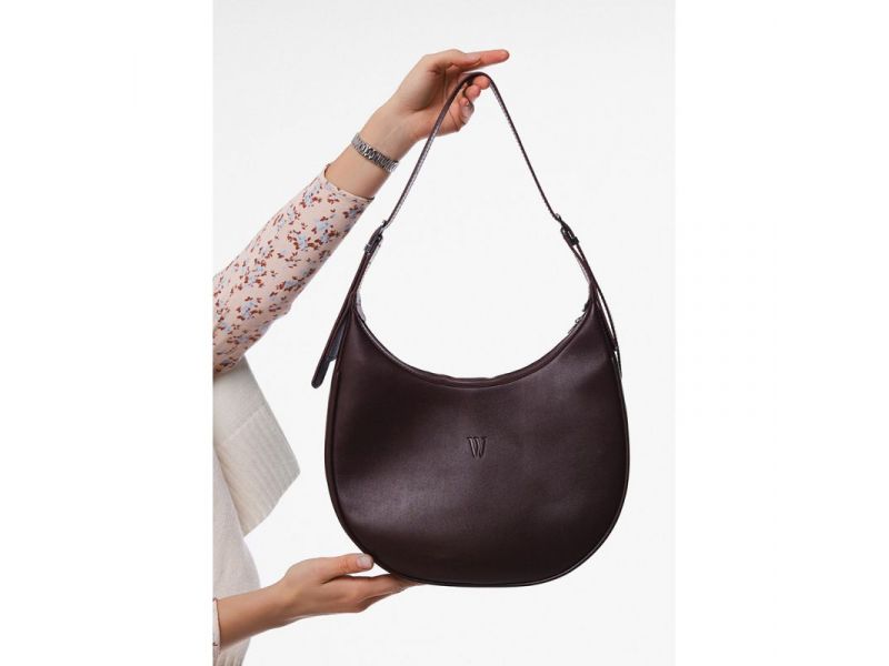 Женская кожаная сумка Vivian бордовый, фото 6