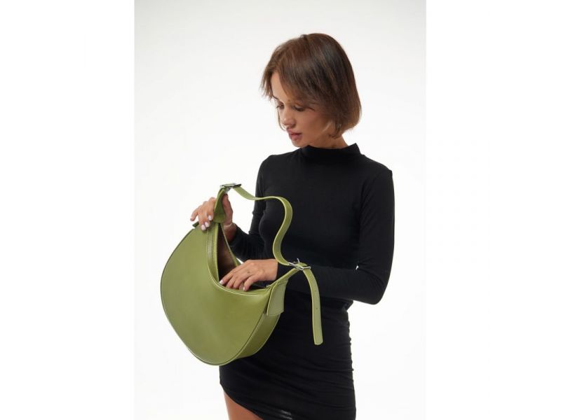 Женская кожаная сумка Vivian оливковый, фото 2